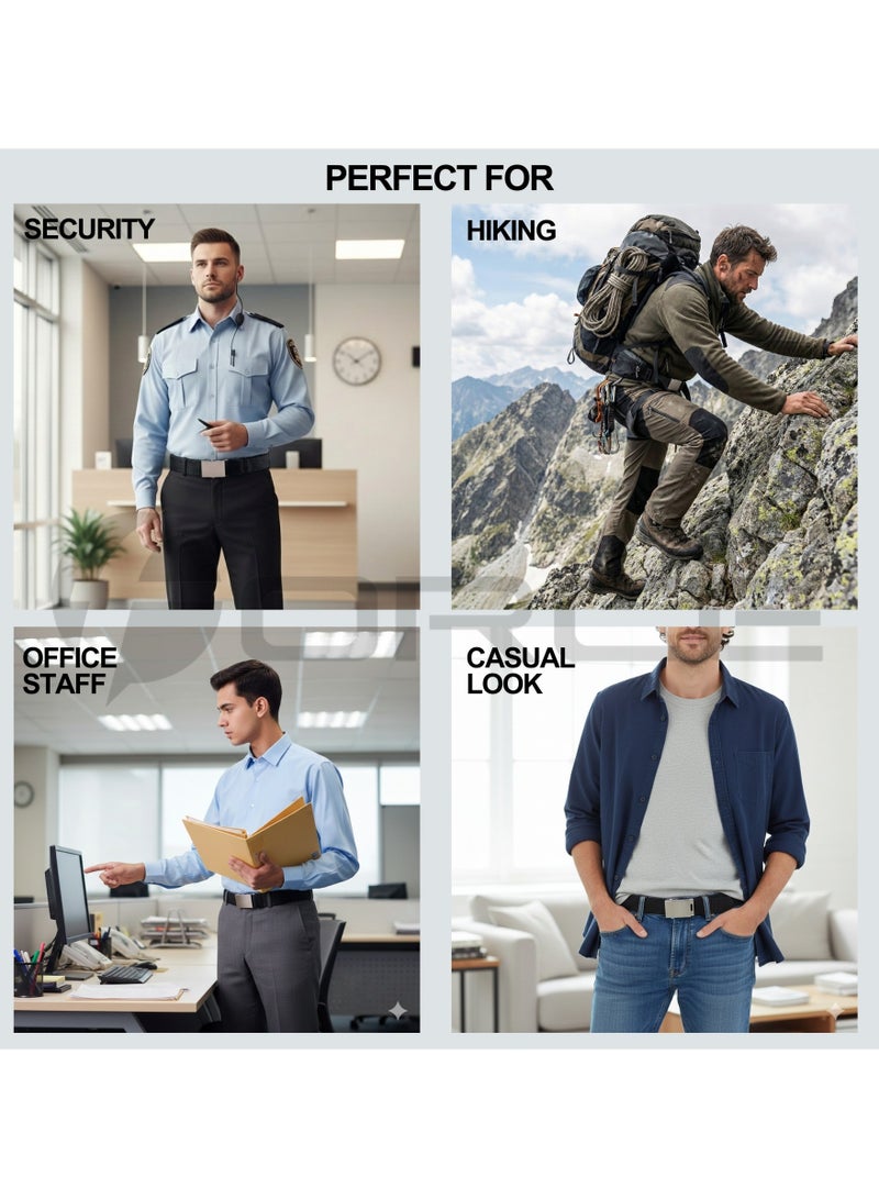 Force Security Belt for Men & Women – Heavy-Duty Nylon Web Belt with Clamp Closure Lock Metal Buckle – Adjustable Tactical Belt for Security Guards, Police Officers, Airport Staff, Travel, Hiking & Golf - Image 2